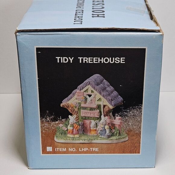 Lighted Porcelain Bunny Country Cottage Home Decor - Picture 10 of 11